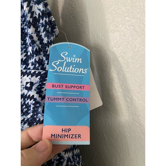 NWT Swim Solutions triple tier fauxkini 1 piece swimsuit size 8 - Picture 8 of 10